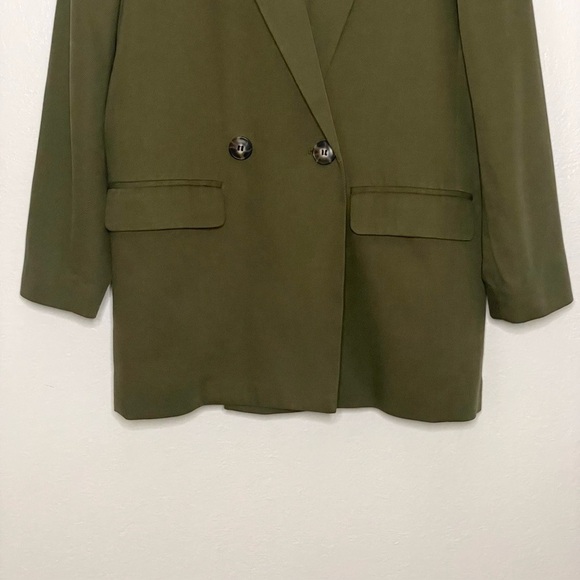 Madewell Drapeweave Caldwell Double Breasted Blazer Jacket Kale Green XS - Picture 9 of 16